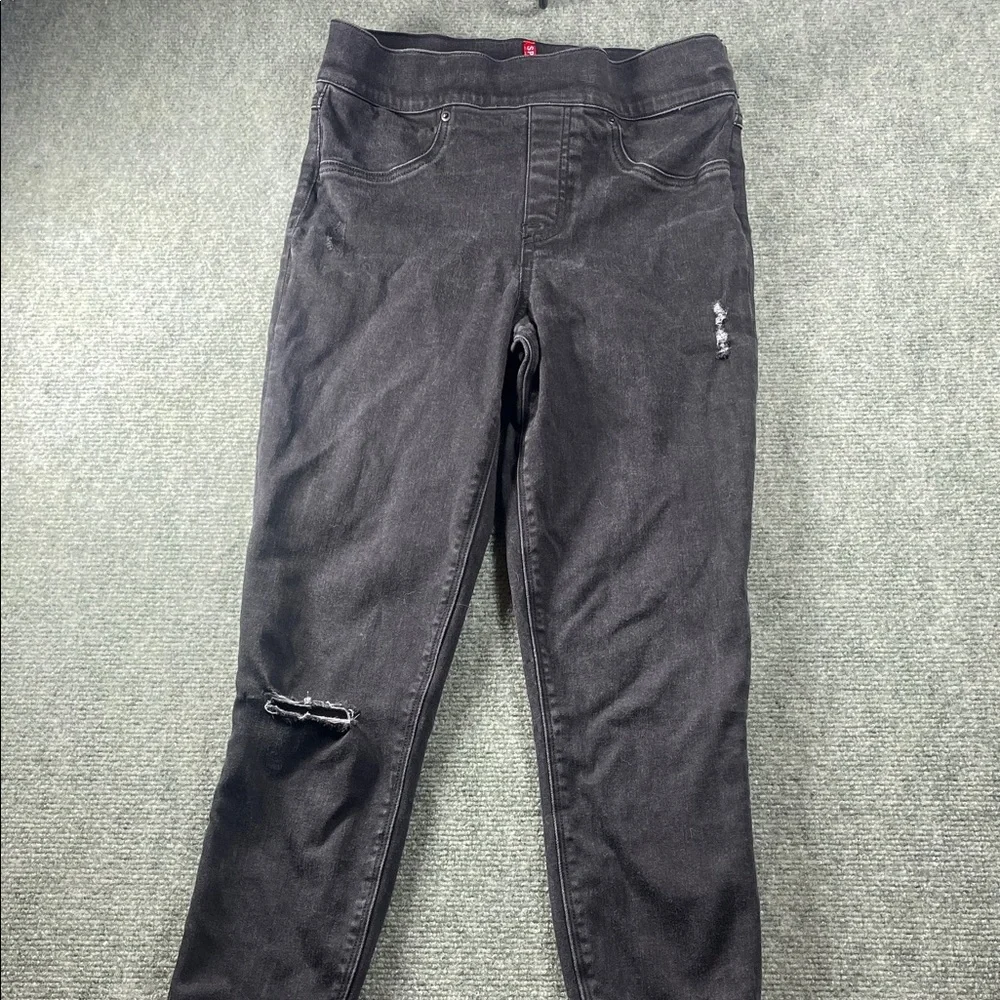 SPANX Women's Skinny Jeans -‎ Black Distressed